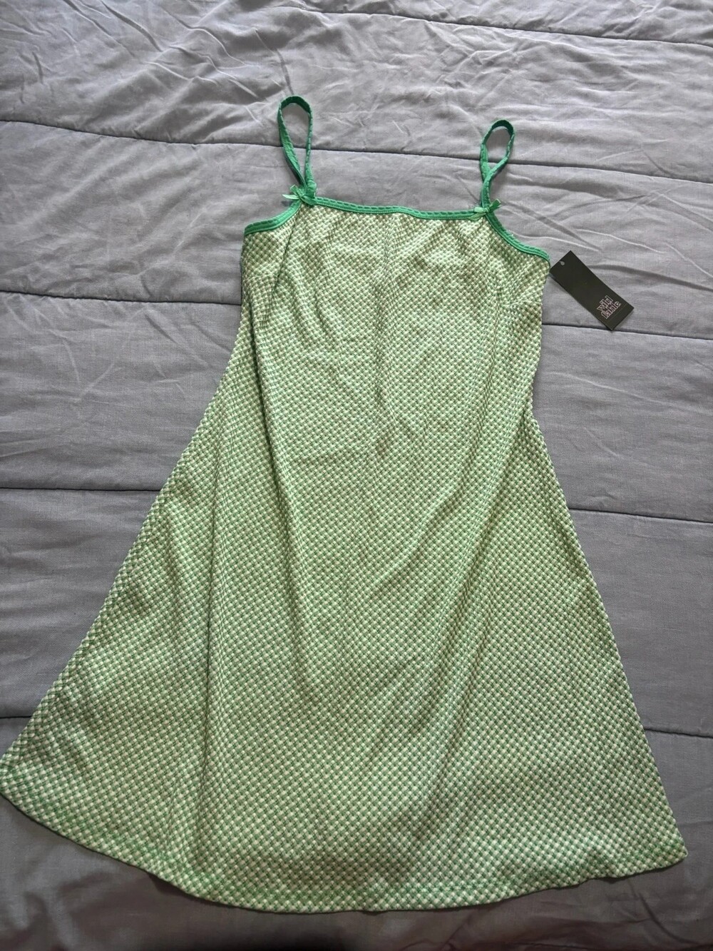 NWT Wild Fable Green & White Gingham Dress Small